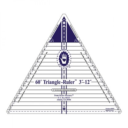 Marti Michell Ruler Triangle 12in 60-degree Quilting Template