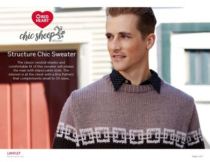 Structure Chic Sweater in Red Heart Chic Sheep by Marly Bird - LW6127 - Downloadable PDF