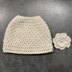 Messy Bun Beanie with Flower