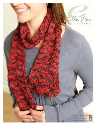 Lace-Panelled Scarf in Ella Rae Lace Merino - ER14-02