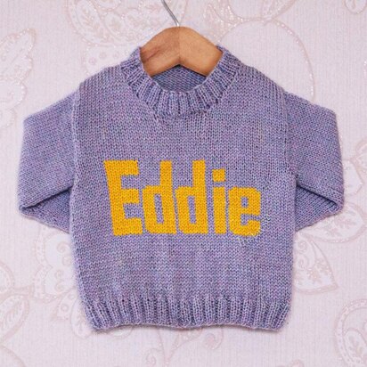 Intarsia - Eddie Moniker Chart - Childrens Sweater