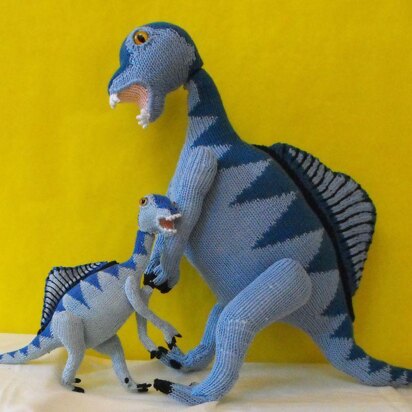 SPENCER SPINOSAURUS AND BABY TOY DINOSAUR KNITTING PATTERN - MADMONKEYKNITS