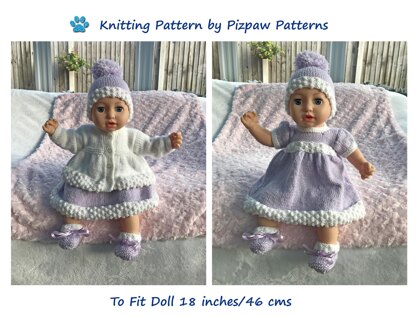 Doll's Cardigan and Dress Set (109)