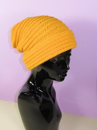 Sideways Fishermans Rib Cuff Slouch Hat