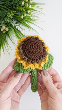 Crochet sunflower pattern, easy crochet flower pattern