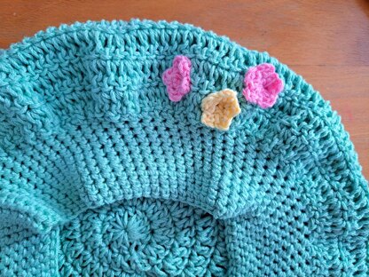 Crochet Pastel Flower Beret Pattern