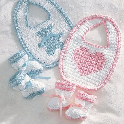 Sweetheart or Teddy Set in Bernat Handicrafter Cotton Solids