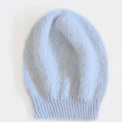 Hat in Blue Sky Fibers Brushed Suri & Alpaca Silk - Downloadable PDF