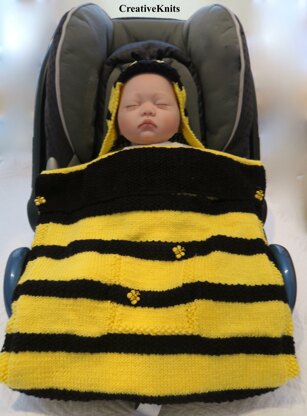 Buzzee Bee Hooded Baby Car Seat Blanket