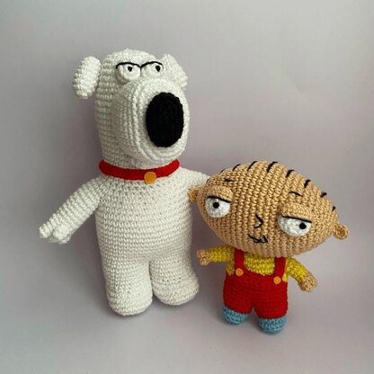 Brian and Stewie Family Guy PDF crochet pattern