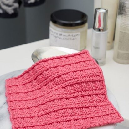 Sailor's Rib Stitch Washcloth in Red Heart Scrubby Smoothie - LM5934 - Downloadable PDF - knitting pattern