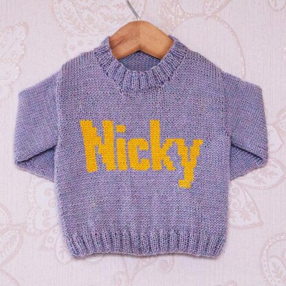 Intarsia - Nicky Moniker Chart - Childrens Sweater