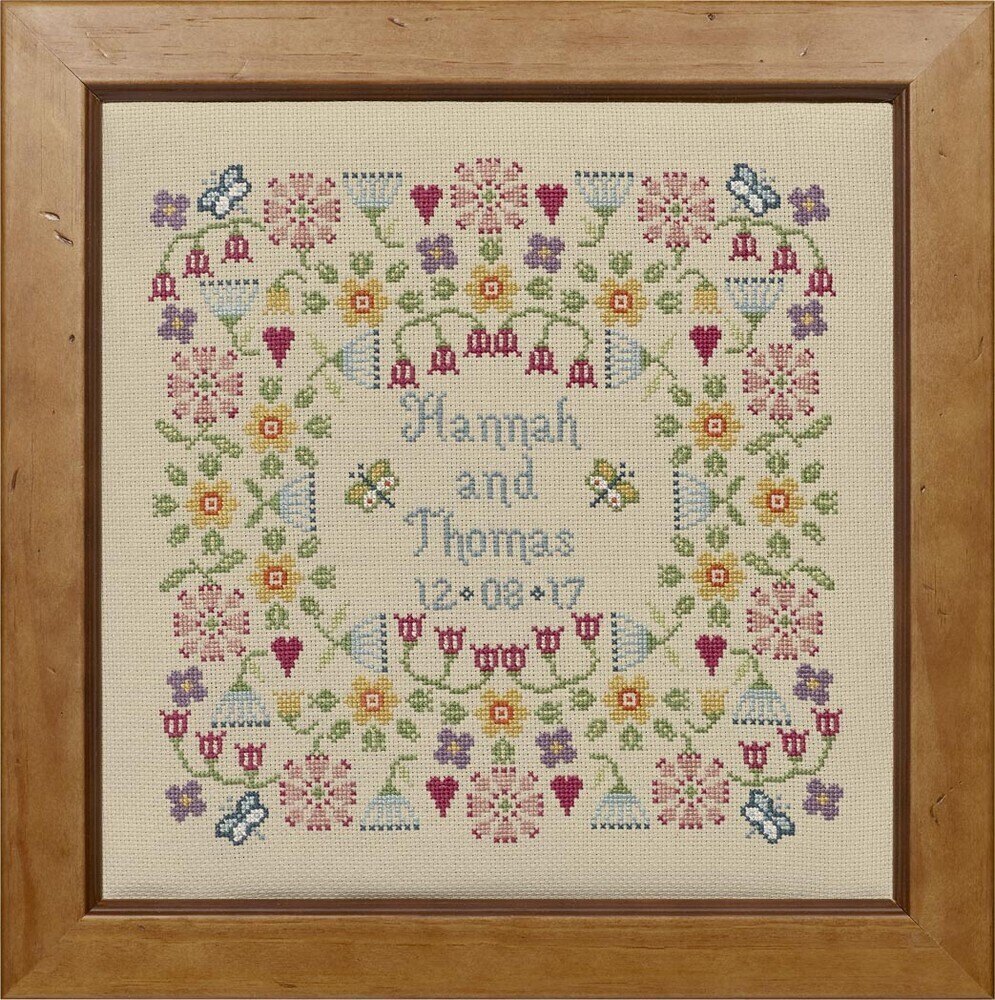 Historical Sampler Company Flower Wedding Sampler Cross Stitch Kit