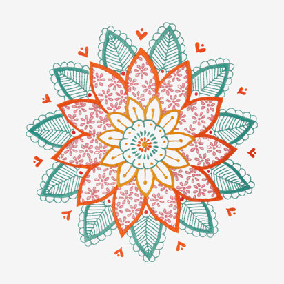 Floral Kaleidoscope in DMC - PAT0452 -  Downloadable PDF