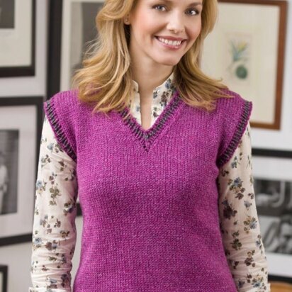 Classic Vest in Red Heart Super Tweed - LW2520 - knitting pattern