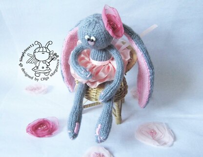 Bunny Peony doll knitted flat