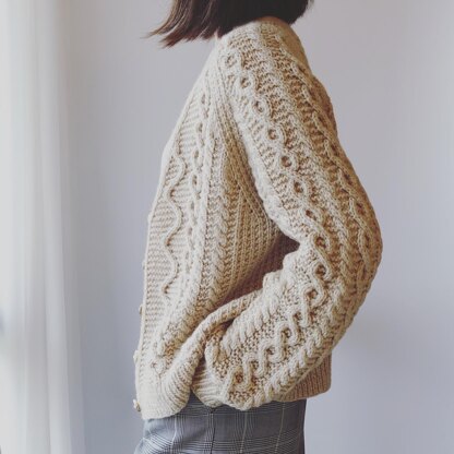 Cabled Cardigan Knitting pattern by Irene Lin | LoveCrafts