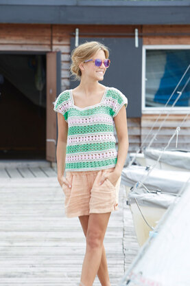 Striped Crochet Shirt in Schachenmayr Catania - S9018 - Downloadable PDF