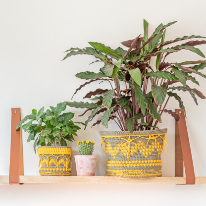 Boho Plant Baskets in Yarn and Colors Zen - YAC100099 - Downloadable PDF