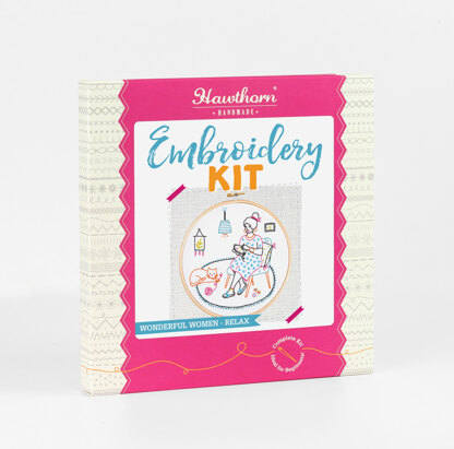 Hawthorn Handmade Wonderful Women Relax Printed Embroidery Kit