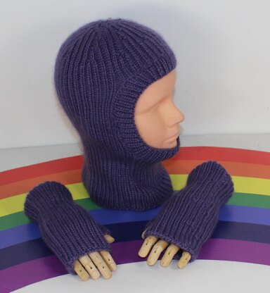 Toddler & Child Aran Rib Balaclava and Gloves