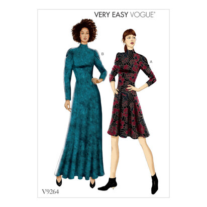 Vogue Misses'/Misses' Petite Knit, Fit-And-Flare Dresses V9264 - Sewing Pattern
