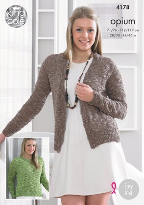 Cardigans and Sweaters in King Cole Opium - 4178 - Downloadable PDF
