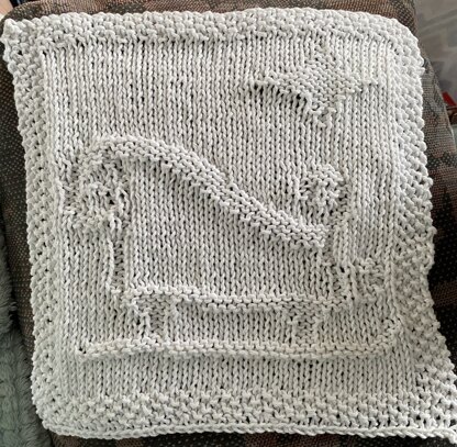 Santas Sleigh Knitted Dishcloth