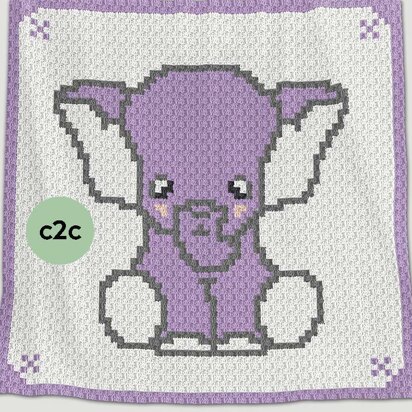 C2C CROCHET Baby Blanket - Elephant