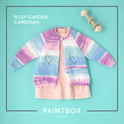 Rosy Garden Cardigan - Free Knitting Pattern For Babies in Paintbox Yarns Baby DK Prints by Paintbox Yarns