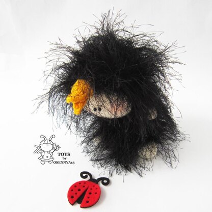 Pebble doll Crow