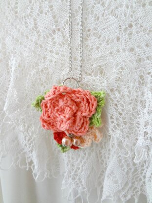 Crochet Rose Pendant