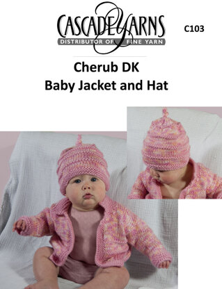 Baby Jacket and Hat in Cascade Cherub DK - C103