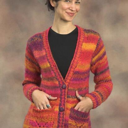 Woman’s Long Cardigan in Plymouth Yarn Bazinga - 2105 - Downloadable PDF