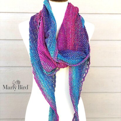 Rainbow Sprinkles Crescent Shawl