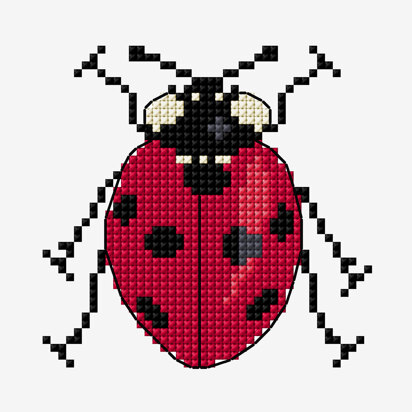 Seven Spot Lady Bug  in DMC - PAT0681 -  Downloadable PDF