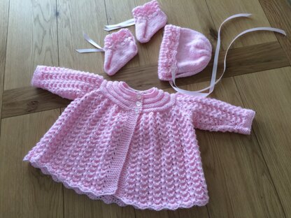 Pretty in pink baby set .