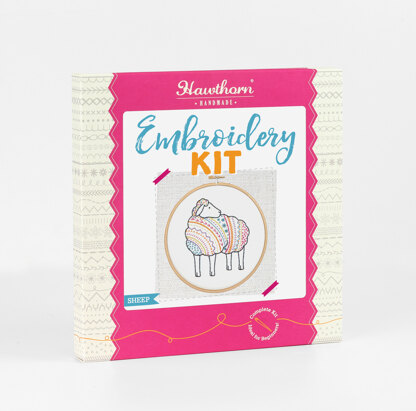 Hawthorn Handmade Sheep Contemporary Embroidery Kit - 13.5 x 12cm