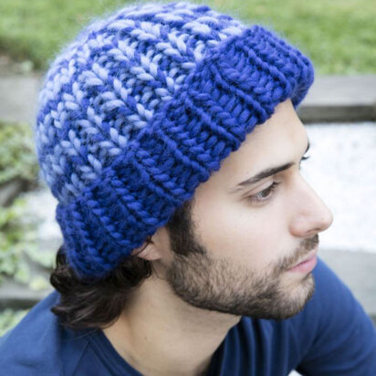 Ribbed Hat in Plymouth Yarn Galway Roving - F704