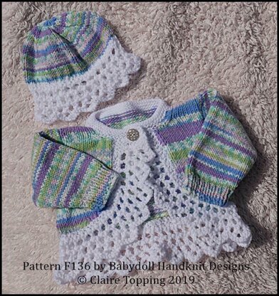 Bolero and Beanie pattern 14-24” chest (newborn-3 years)