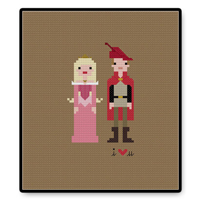 Aurora and Prince Phillip In Love Ball Gown - PDF Cross Stitch Pattern