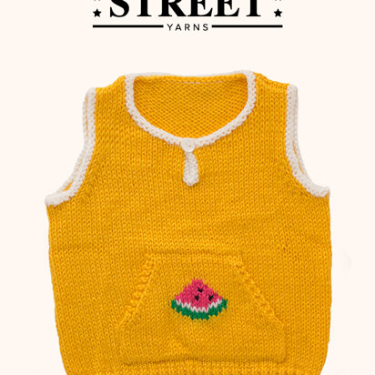 Berry Watermelon Vest in Main Street Yarns Shiny + Soft - Downloadable PDF