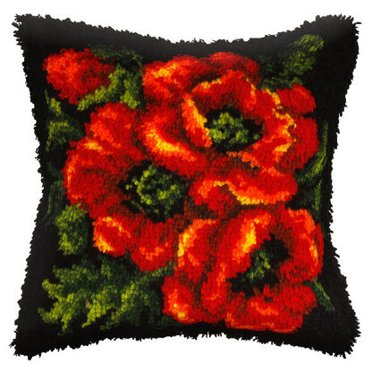 Orchidea Poppy Latch Hook Cushion Kit