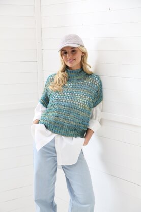 Ladies Sweater & Tank P6175 in King Cole Homespun Prism DK - Leaflet