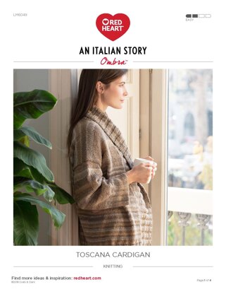 Toscana Cardigan in Red Heart Ombra - LM6049 - Downloadable PDF
