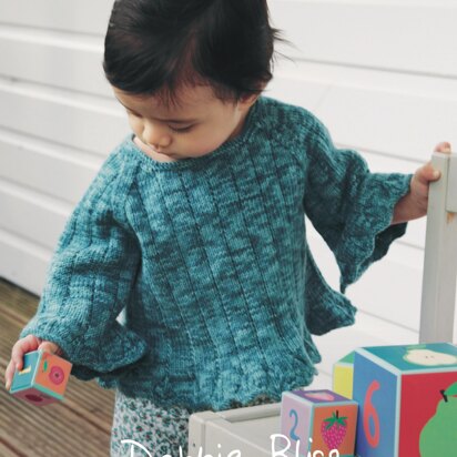 "Layla Sweater" - Sweater Knitting Pattern For Girls in Debbie Bliss Baby Cashmerino Tonals - DBS082