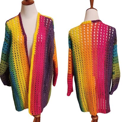 Rainbow Squares Cardigan