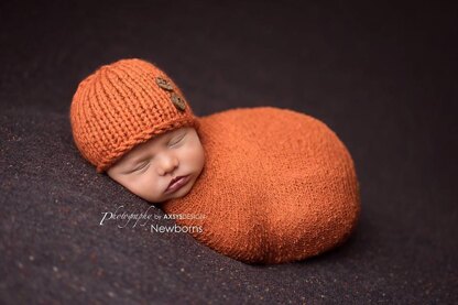 Baby Pumpkin Hat, Newborn Pumpkin Hat