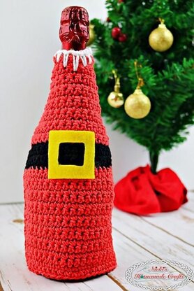 Wine Bottle Santa Apron