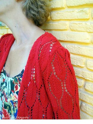 Red leaf lace cardi